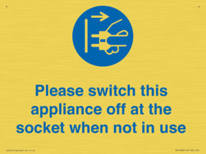 Please switch this appliance off at the socket when not in use